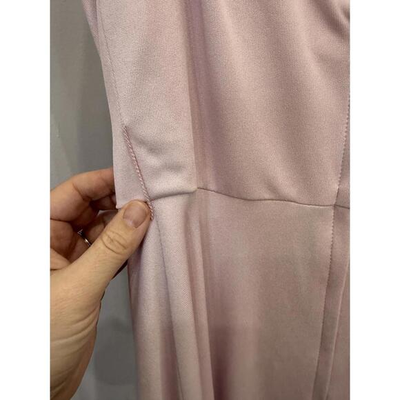 Vintage Lilli Diamond of CA Long Sleeve Pink Maxi Dress with Draped Back Detail - Picture 8 of 12